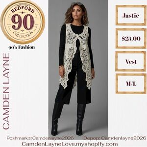 Jastie Cream Lace Vest Cardigan